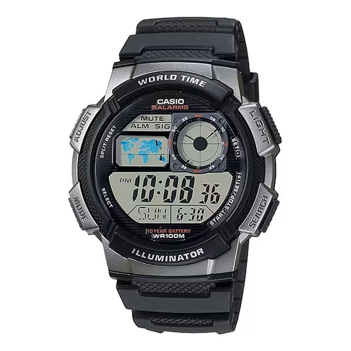 Zegarek Męski Casio WORLD TIME ILLUMINATOR Czarny (Ø 43 mm)