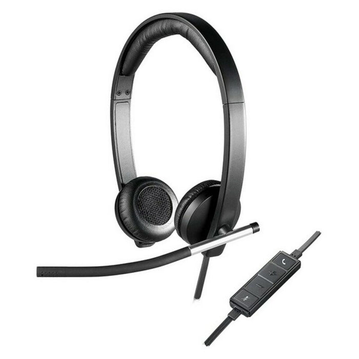 Casques avec Microphone Logitech 981-000519 USB 2.0 Noir Argenté