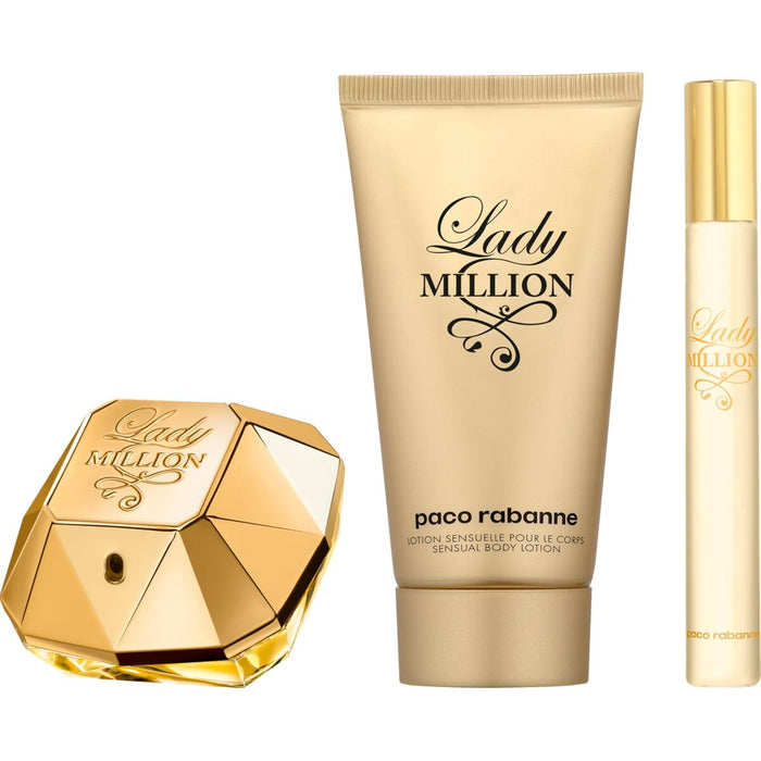 Zestaw Perfum dla Kobiet Paco Rabanne LADY MILLION EDP 3 Części