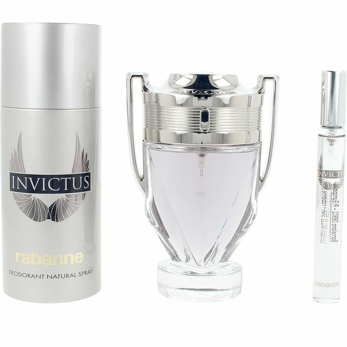 Set de Parfum Homme Paco Rabanne INVICTUS 3 Pièces