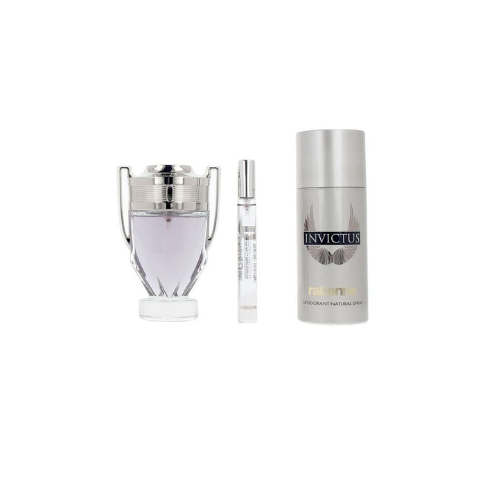 Men's Perfume Set Paco Rabanne INVICTUS 3 Pieces