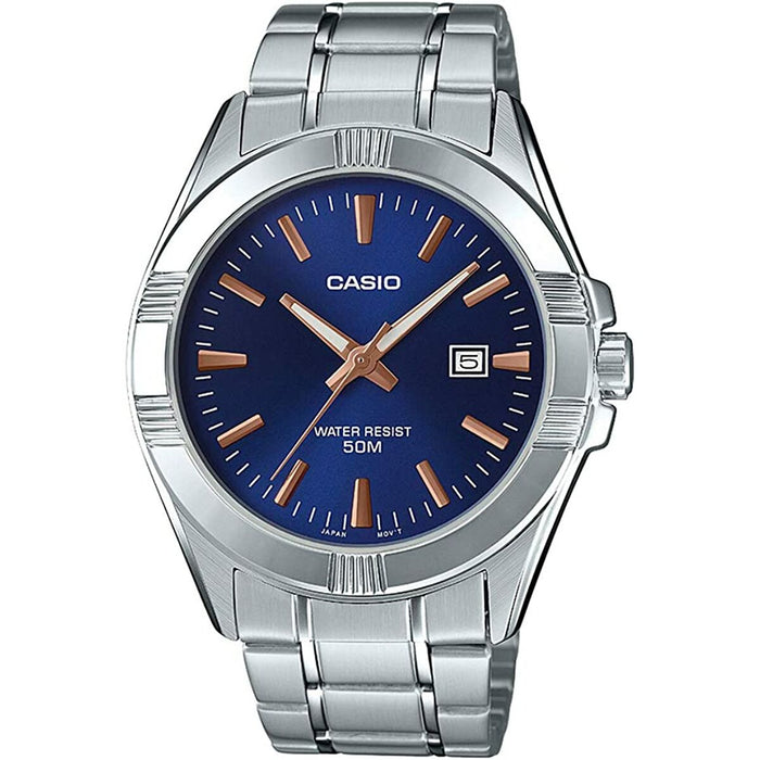 Men's Watch Casio BOLD DATE - BLUE Silver (Ø 43,5 mm)