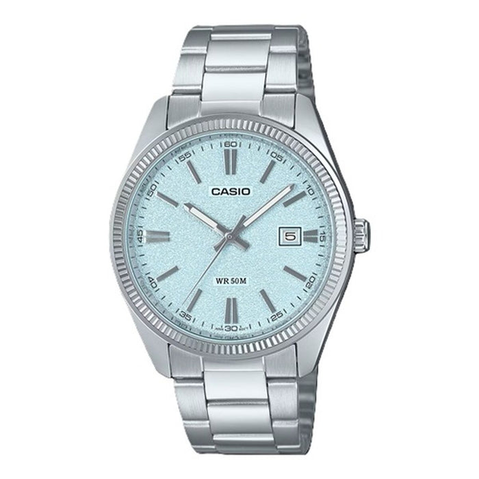 Zegarek Męski Casio DATE - LIGHT BLUE, MATTE DIAL (Ø 38,5 mm)