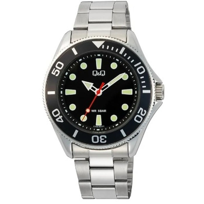 Men's Watch Q&Q GENT DIVER BLACK (Ø 41 mm)