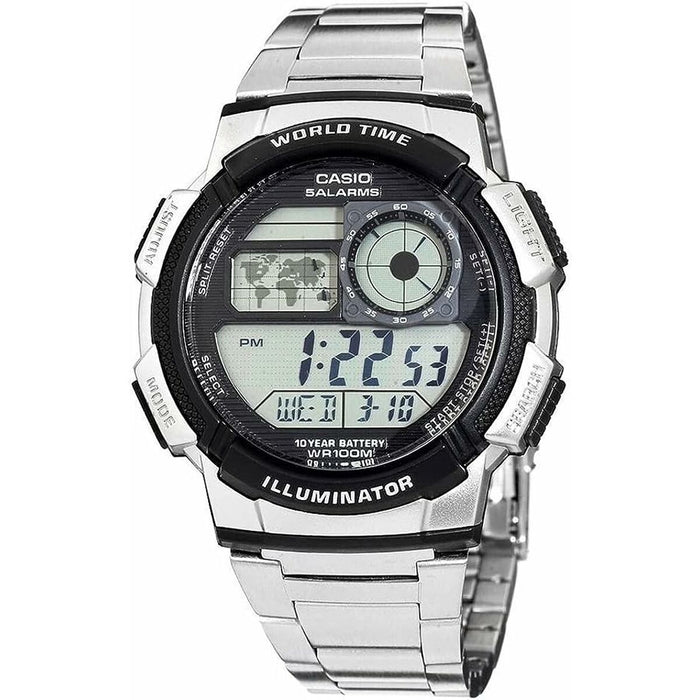 Zegarek Męski Casio AE-1000WD-1AVEF Cyfrowy Akryl Czarny Szary Srebrzysty (Ø 45 mm)