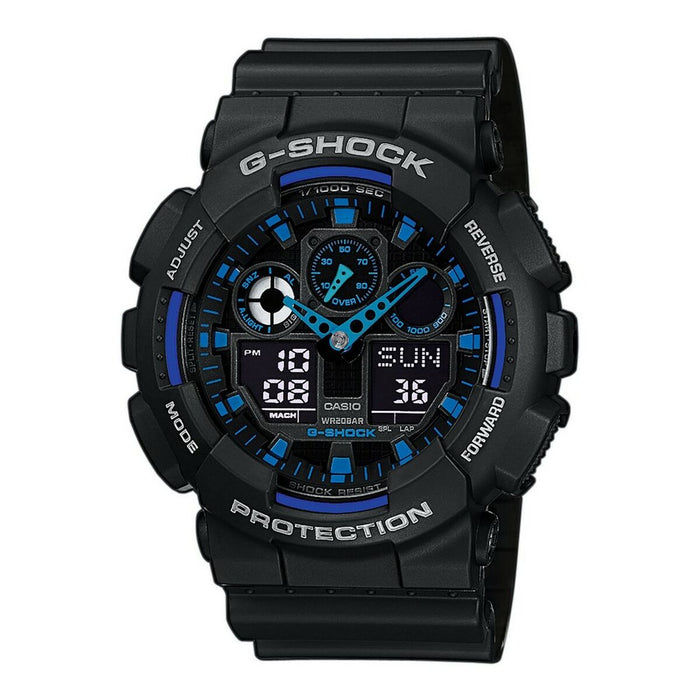 Zegarek Męski Casio G-Shock GA-100-1A2ER Ø 51 mm Czarny Wielokolorowy