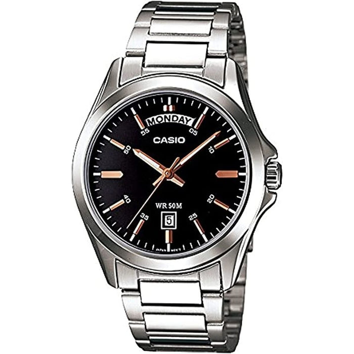 Montre Homme Casio DAY DATE Noir Argenté (Ø 35 mm)