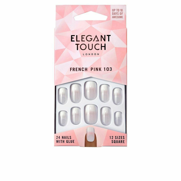 Faux ongles Elegant Touch French M 24 Pièces (24 uds)