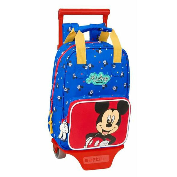 School Rucksack with Wheels Mickey Mouse 20 x 28 x 8 cm