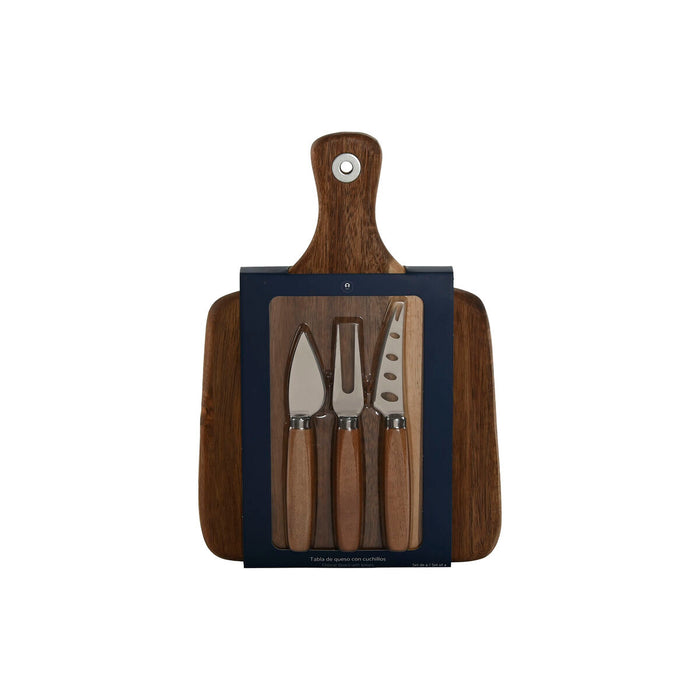 Deska do krojenia sera Home ESPRIT Stal nierdzewna Drewno akacjowe 30 x 21,5 x 1,5 cm (4 Części)
