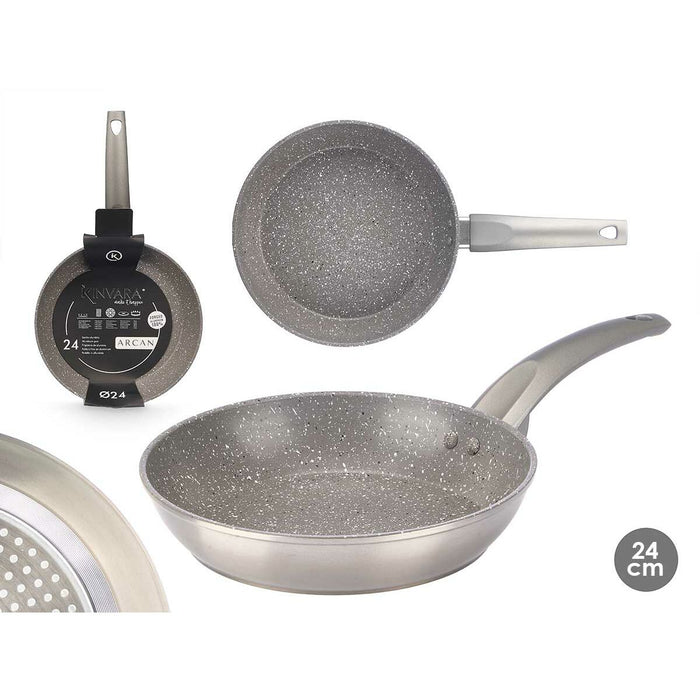 Non-stick frying pan Kinvara 3 Silver Aluminium 24 cm Induction