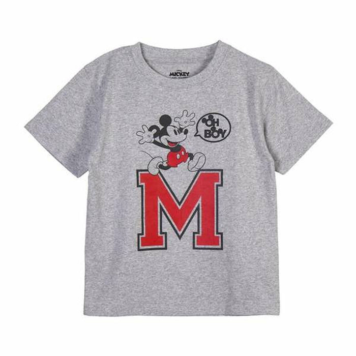 Child's Short Sleeve T-Shirt Mickey Mouse Grey 4 Years