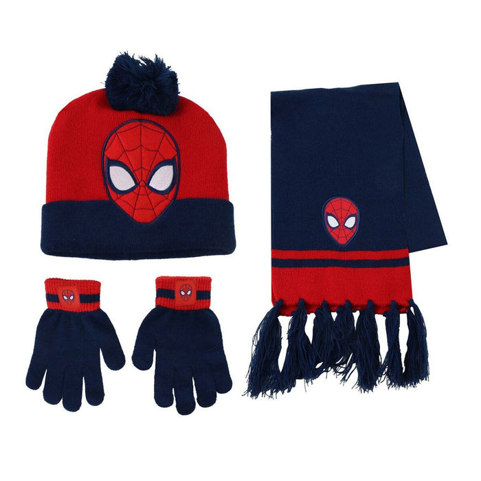 Bonnet et gants Spider-Man Bleu