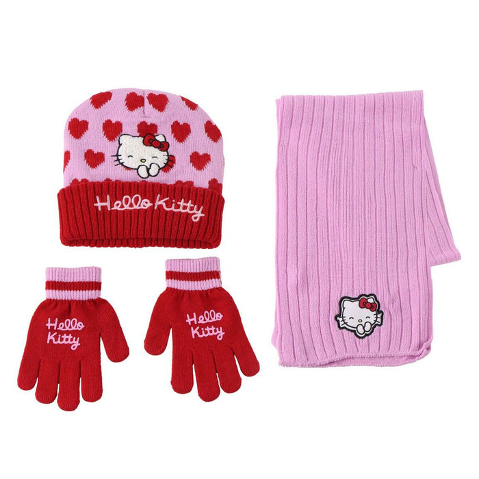 Hat & Gloves Hello Kitty Pink