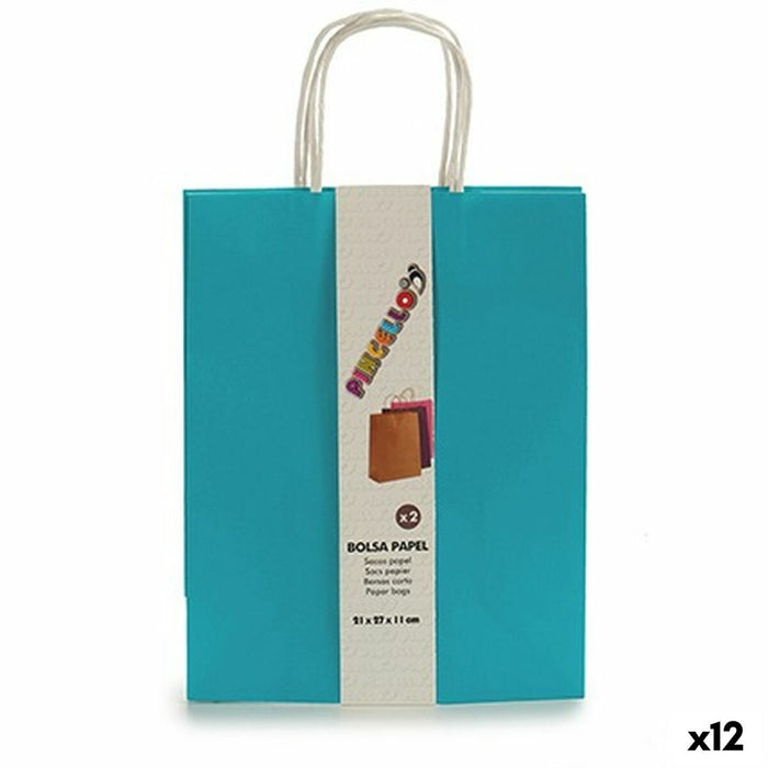 Set of Bags Pincello Blue 11 x 36 x 21 cm Paper 2 Pieces (12 Units)