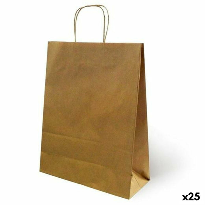 Torby Fama Brązowy Z uchwytami 125 g/m² 21 x 11 x 29 cm (25 Sztuk)