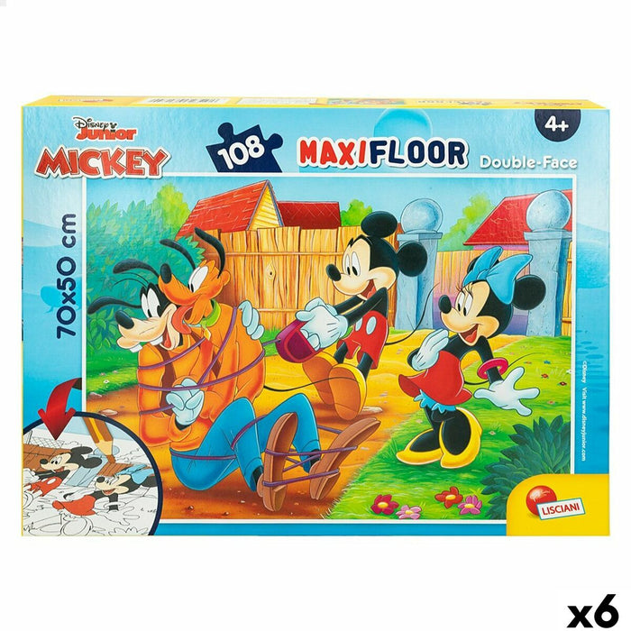 Puzzle Enfant Mickey Mouse Double face 108 Pièces 70 x 1,5 x 50 cm (6 Unités)