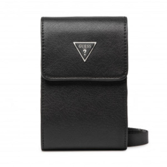 Guess, Guess, Synthetic Leather, Badge Holder, Textile Crossbody Bag, Black, HMCERT, 11 x 17 x 4 cm, For Women