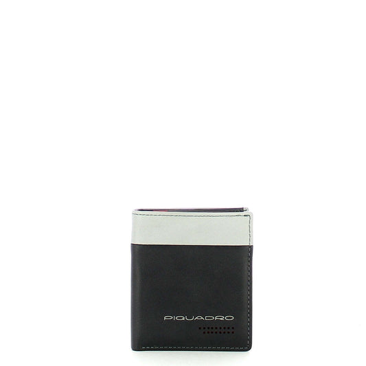 Piquadro, Piquadro, Leather Wallet, For Back And Credit Cards, Black, Gray, For Men