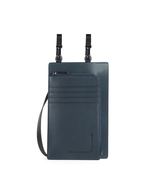 Piquadro, Tasche, Leather Crossbody Bag, Blue, 11.5 x 19 x 2 cm, For Men